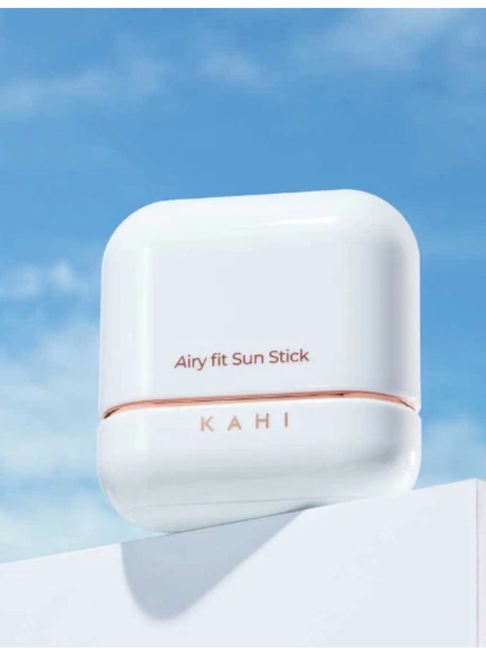 KAHI Airy Fit Sun Stick - White with Rose Gold Trim